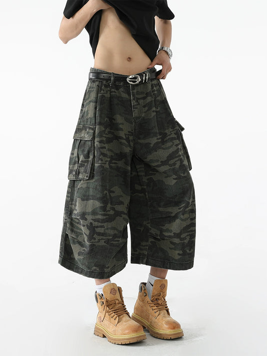 sd0009 迷彩ワイドレッグショーツ