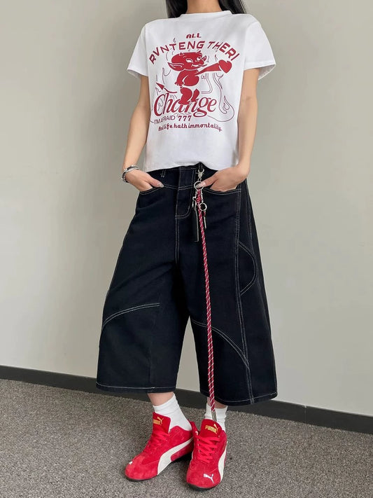 sd0004 ステッチデニムクロップドパンツ