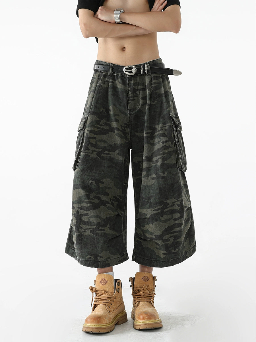 sd0009 迷彩ワイドレッグショーツ