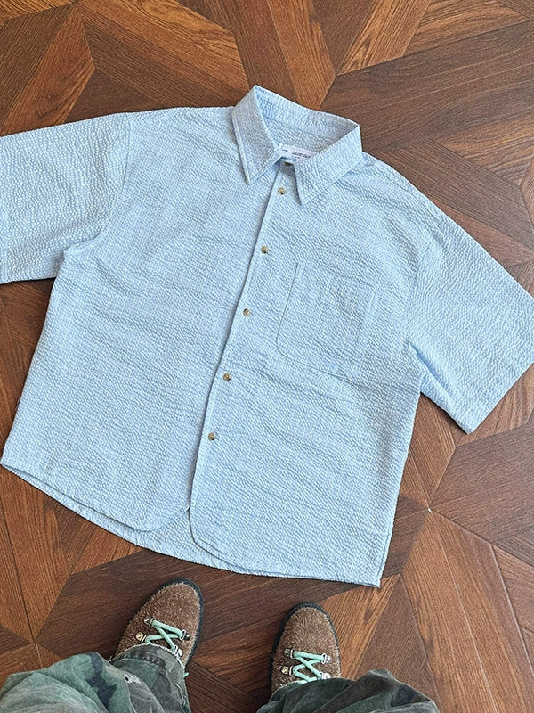 sd0024 レトロ半袖チェックシャツ