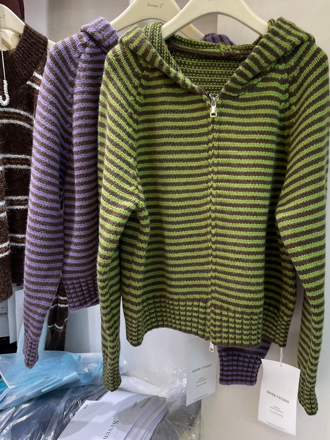 カラフルボーダーニットフーディー sd20250077