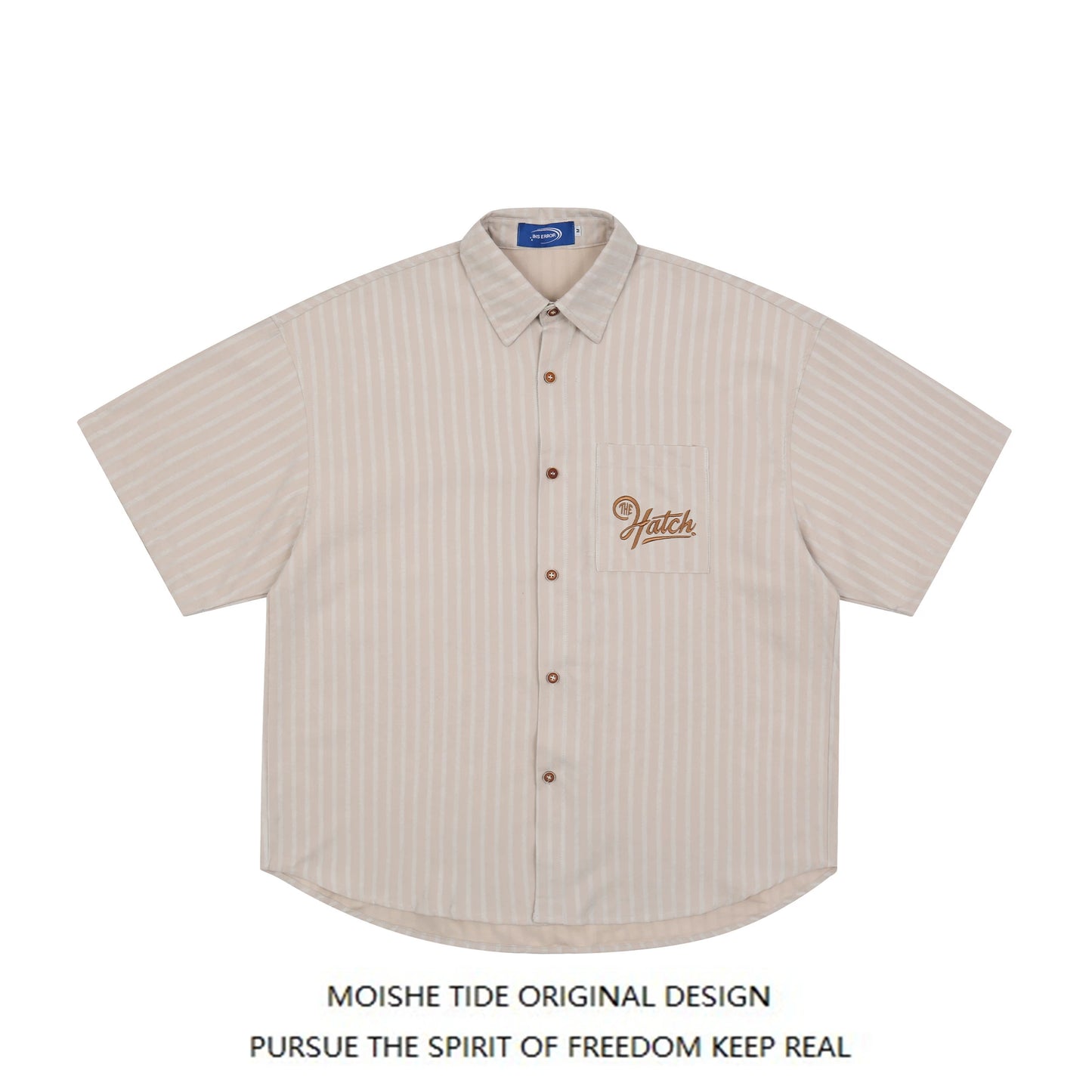 sd0029 刺繍ストライプ半袖シャツ