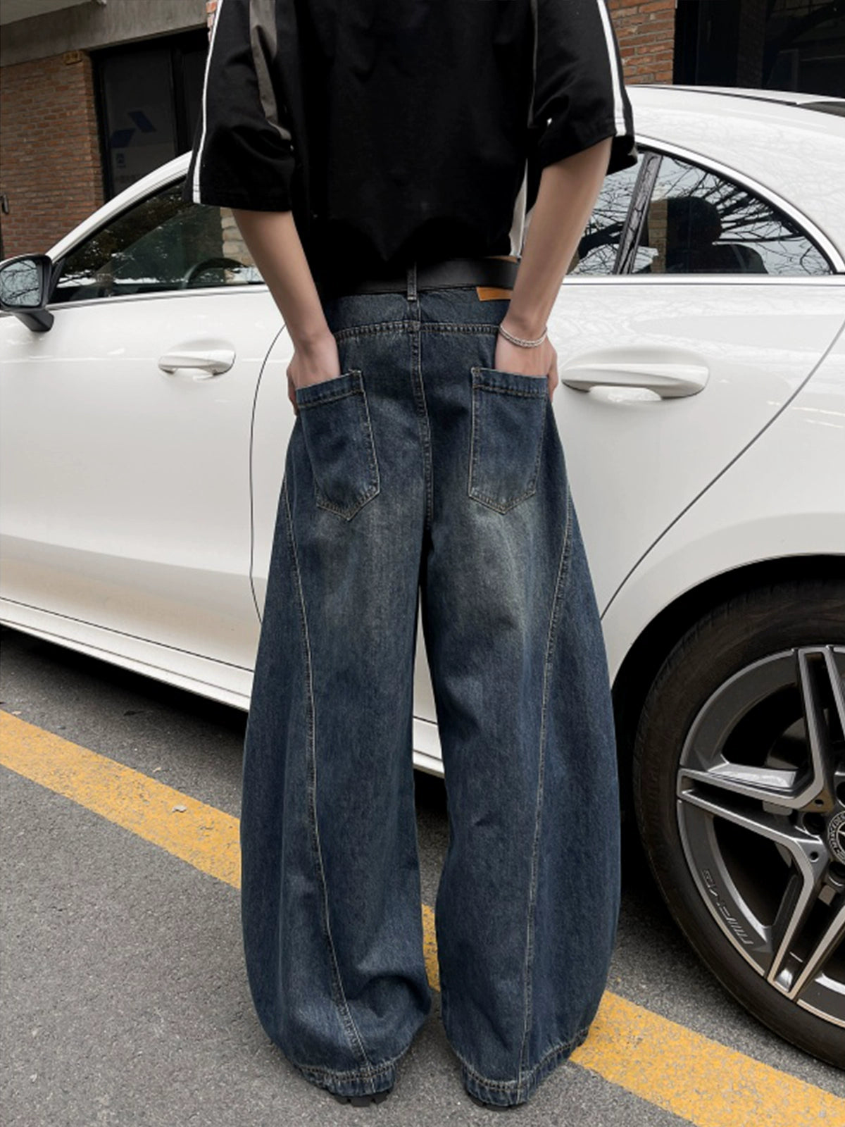 sd0019 ウォッシュワイドデニムパンツ