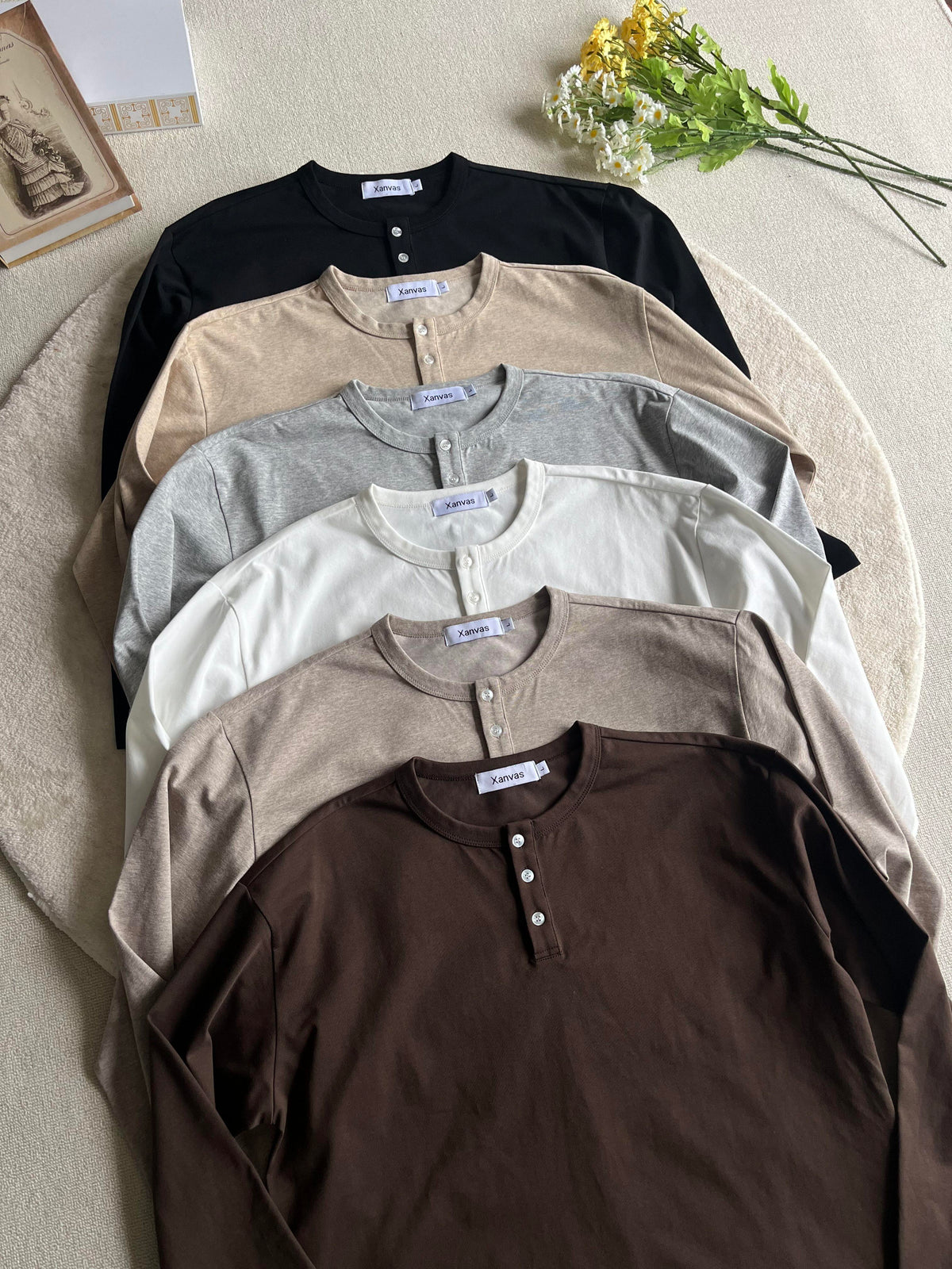 ヘンリーネックカラーロングTシャツ sd20260027