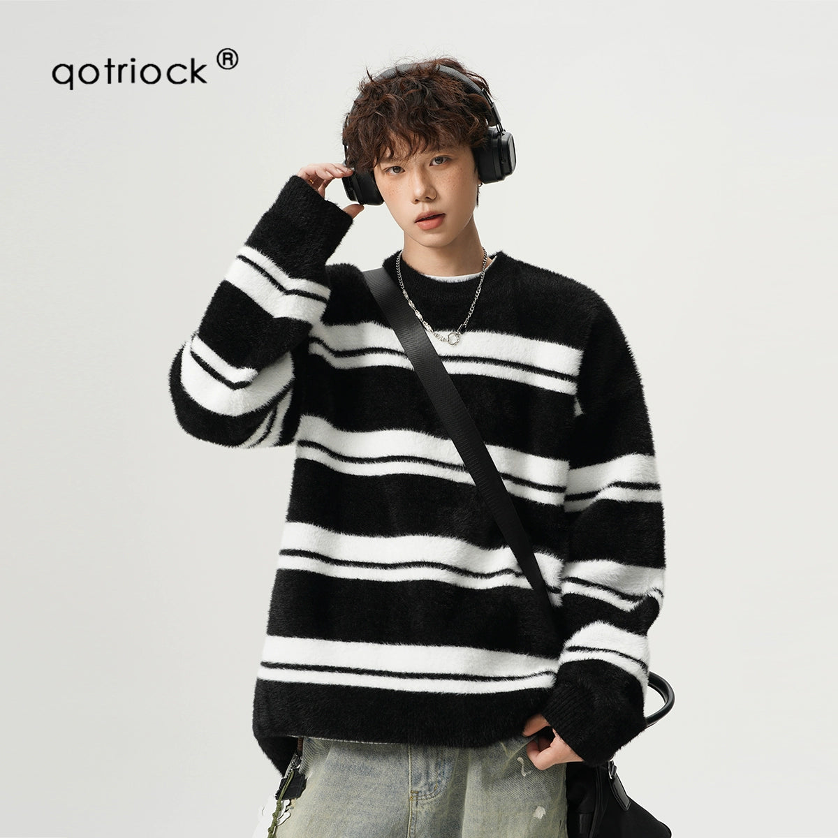 sd0061 和風カラーボーダーニット