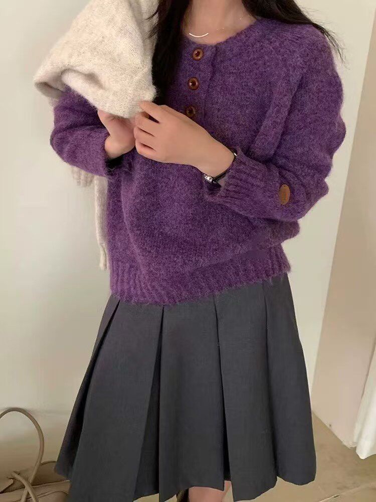 sd20250070 ヘンリーネックボタンニット