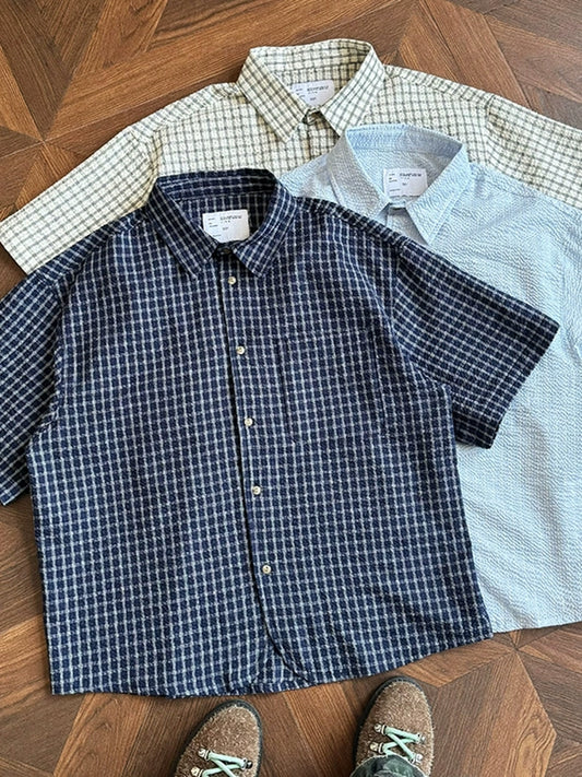 sd0024 レトロ半袖チェックシャツ