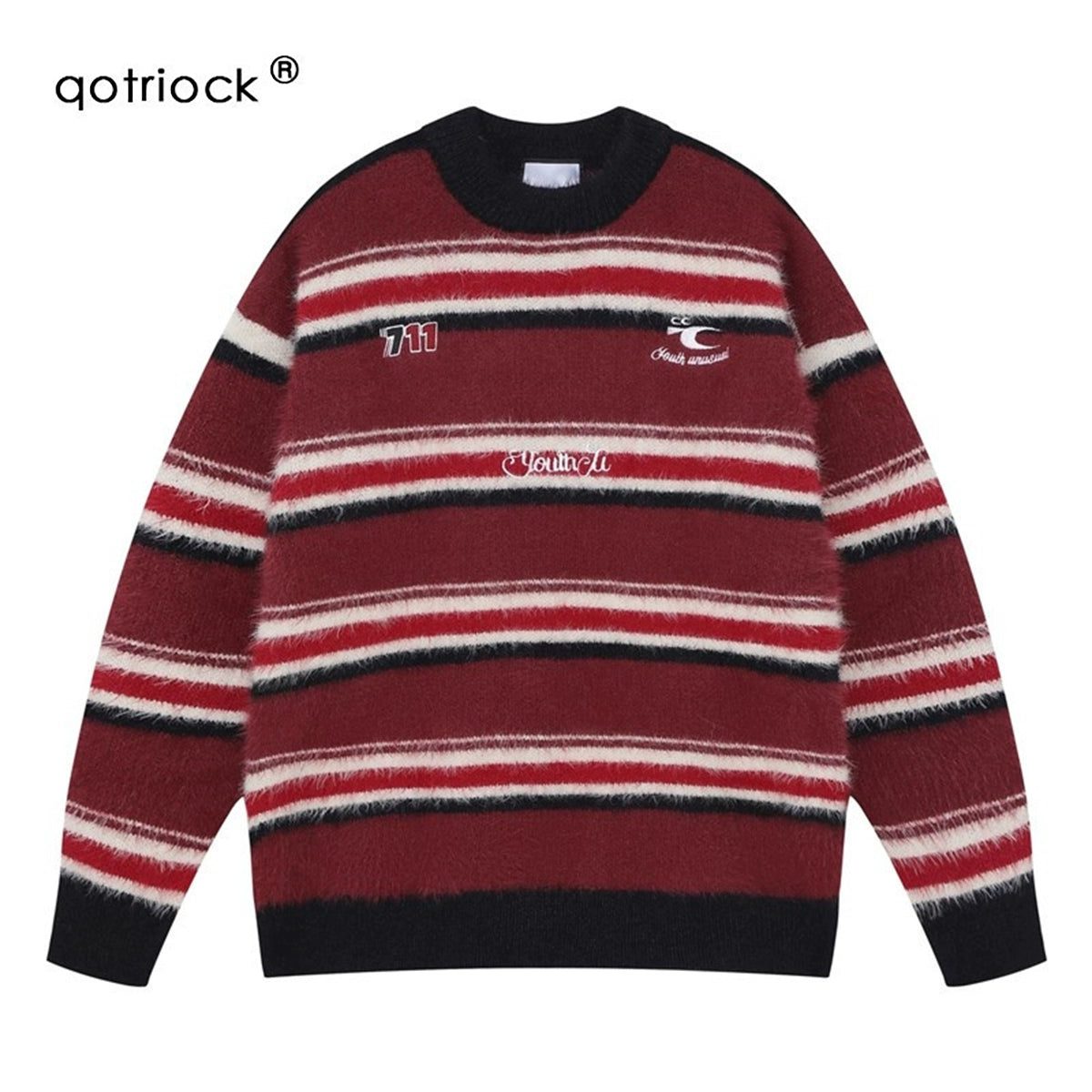 sd0060 フェイクファーボーダーカラーニット