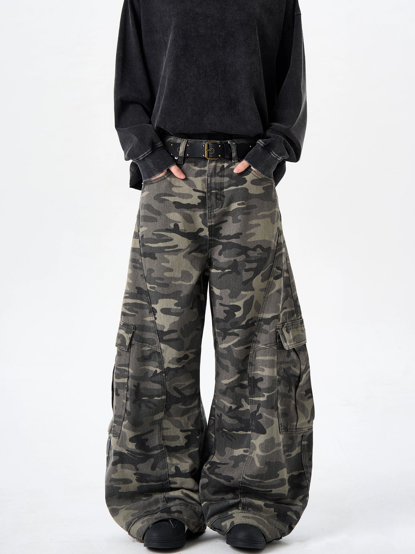 sd0016 迷彩ワイドレッグパンツ