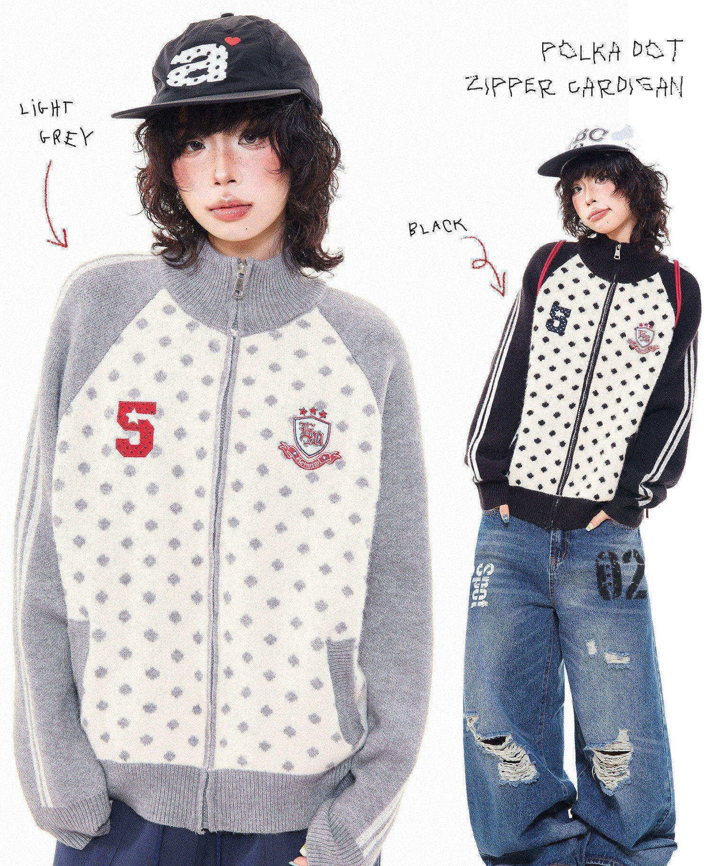 ドット刺繍ニットカーディガン sd20250086
