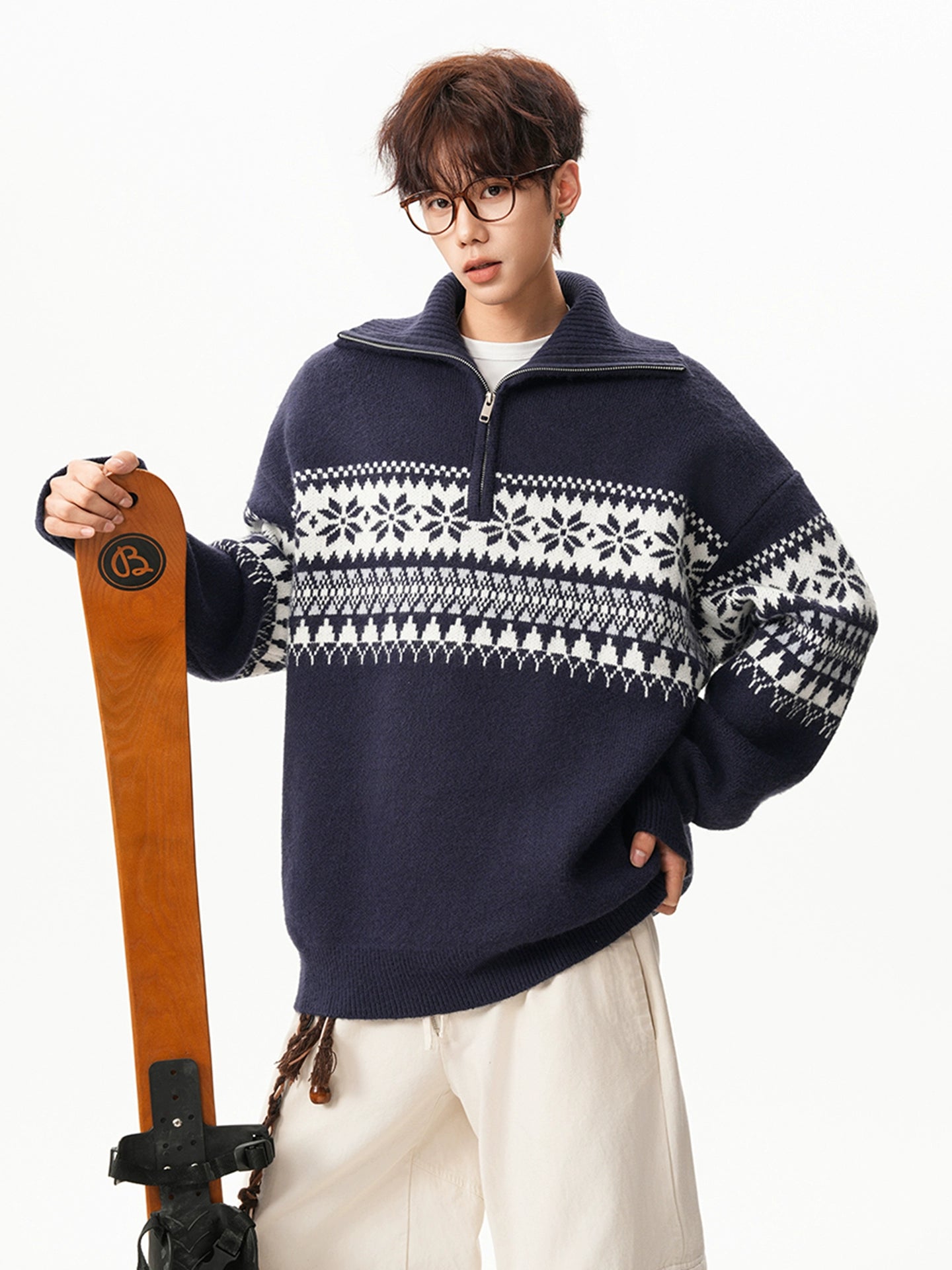 sd0057 ノルディックハーフジップセーター