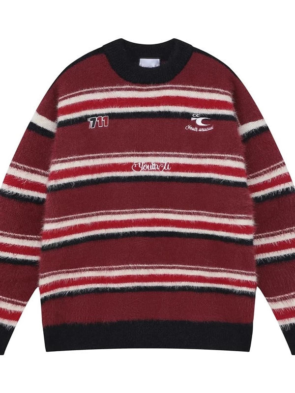 sd0060 フェイクファーボーダーカラーニット