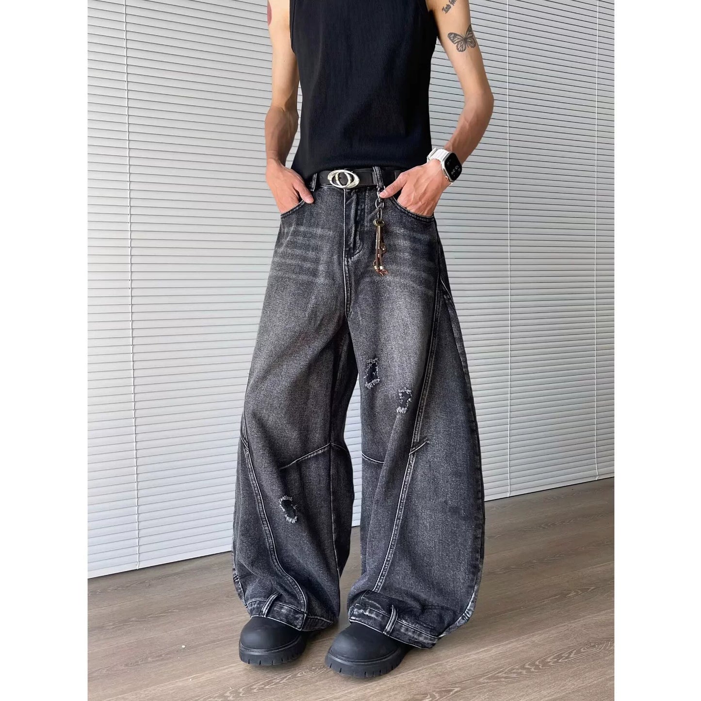 sd0020 逆穴ワイドデニム