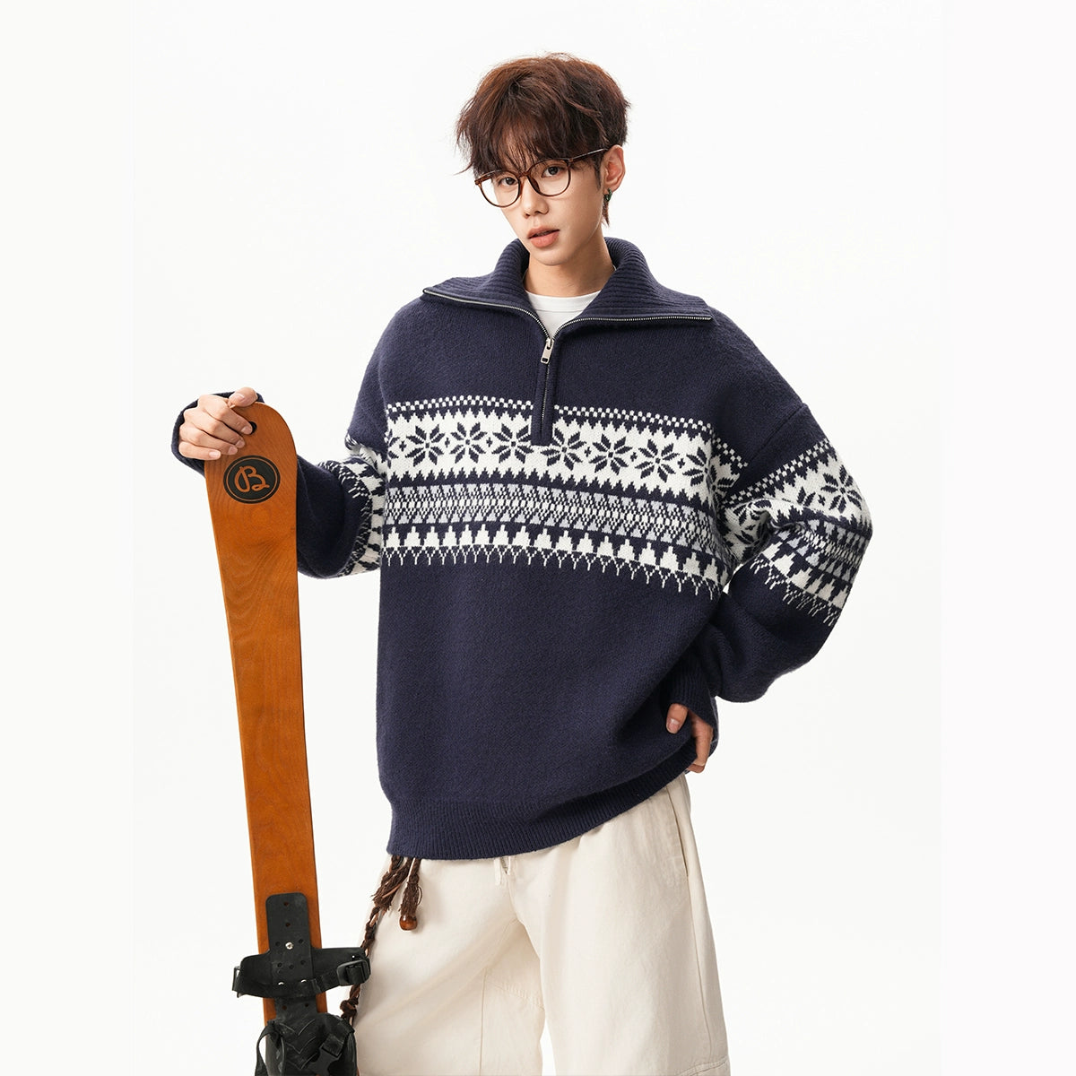 sd0057 ノルディックハーフジップセーター