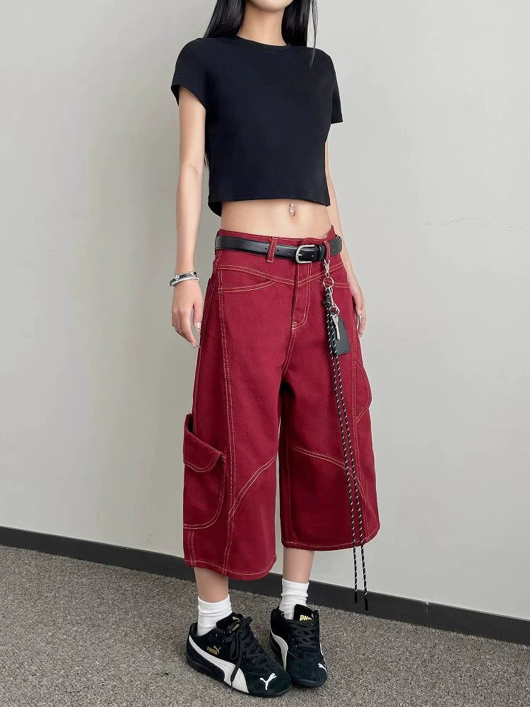 sd0004 ステッチデニムクロップドパンツ