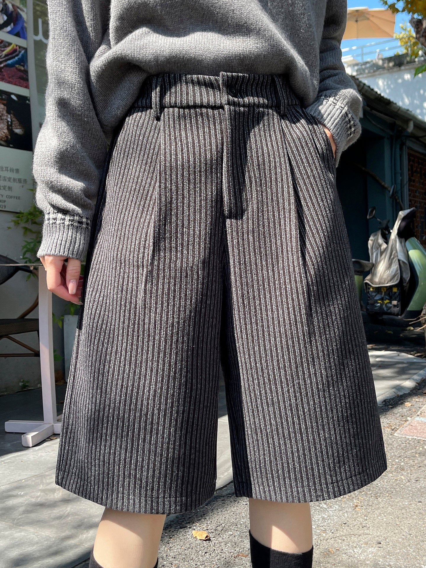 ストライプウールショーツ sd20250085