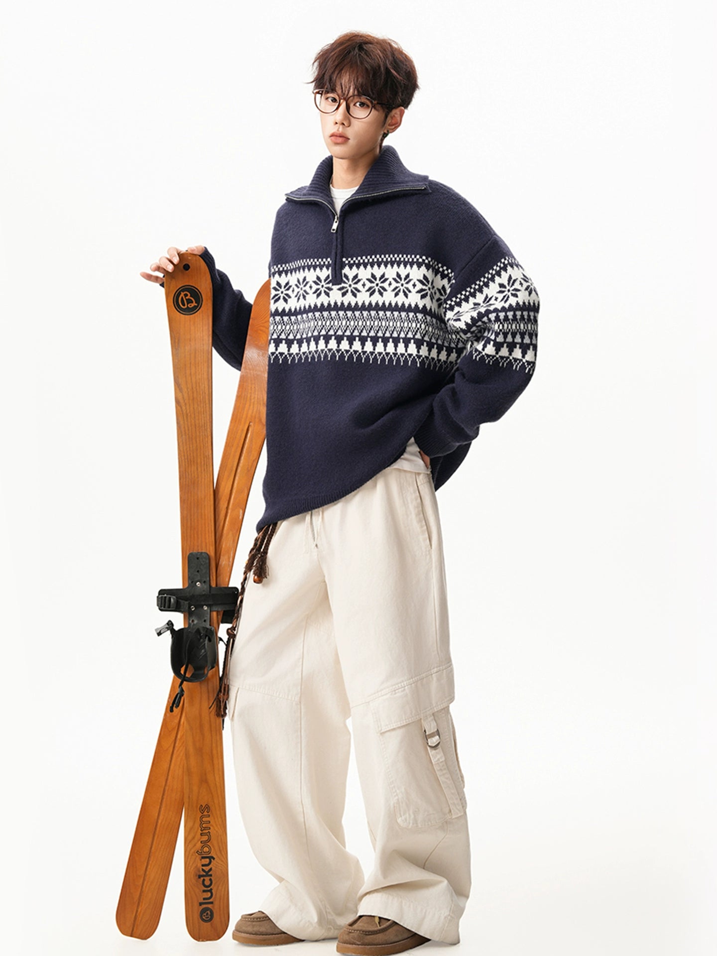 sd0057 ノルディックハーフジップセーター