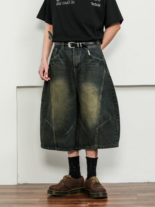 sd0002 レトロウォッシュドデニムクロップドパンツ