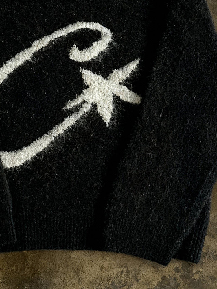 C刺繍ラウンドネックニット sd20250074