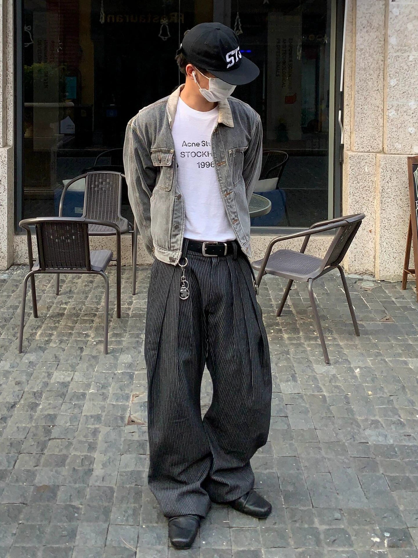 sd0047 プリーツストライプパンツ