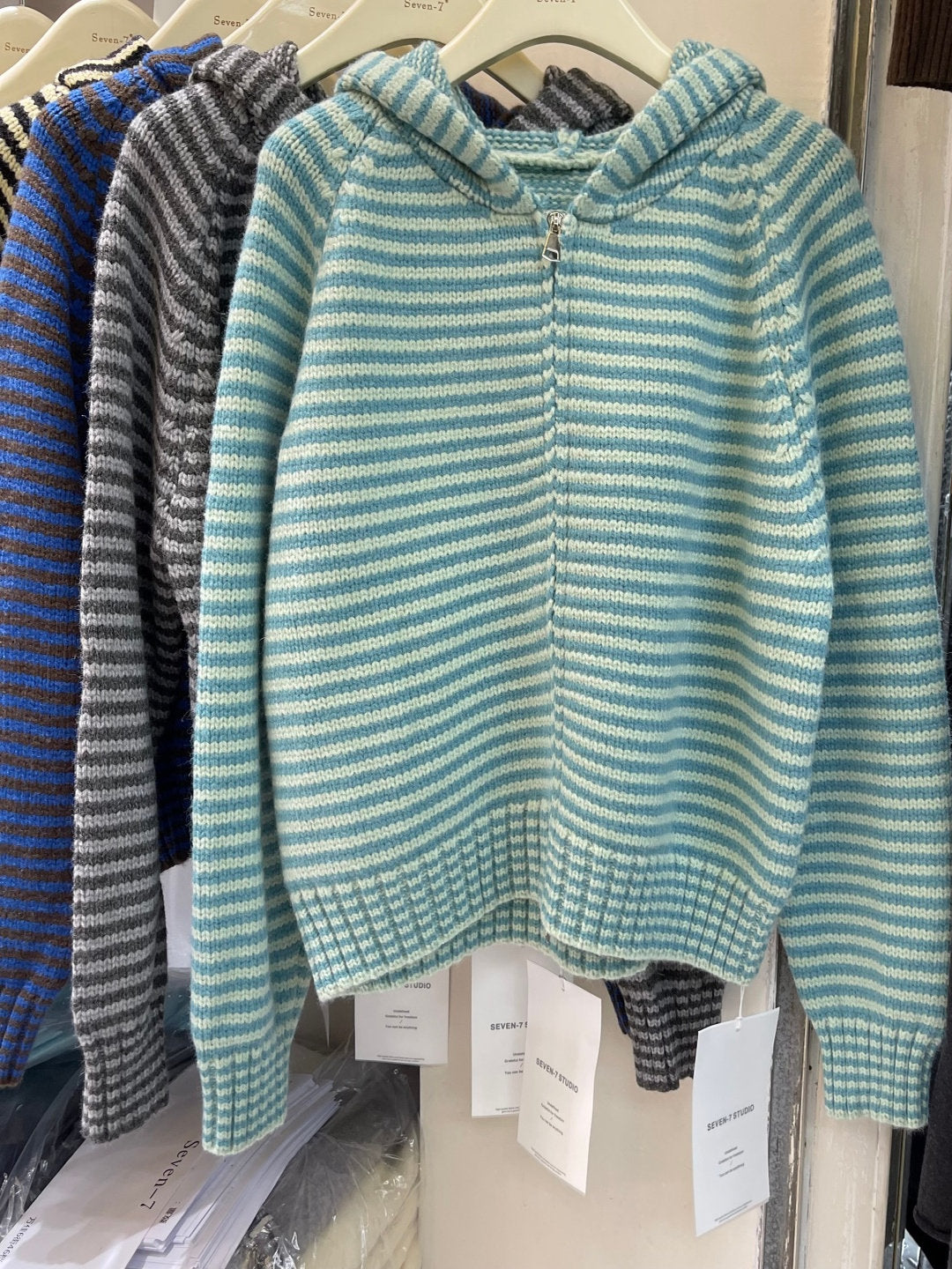 カラフルボーダーニットフーディー sd20250077