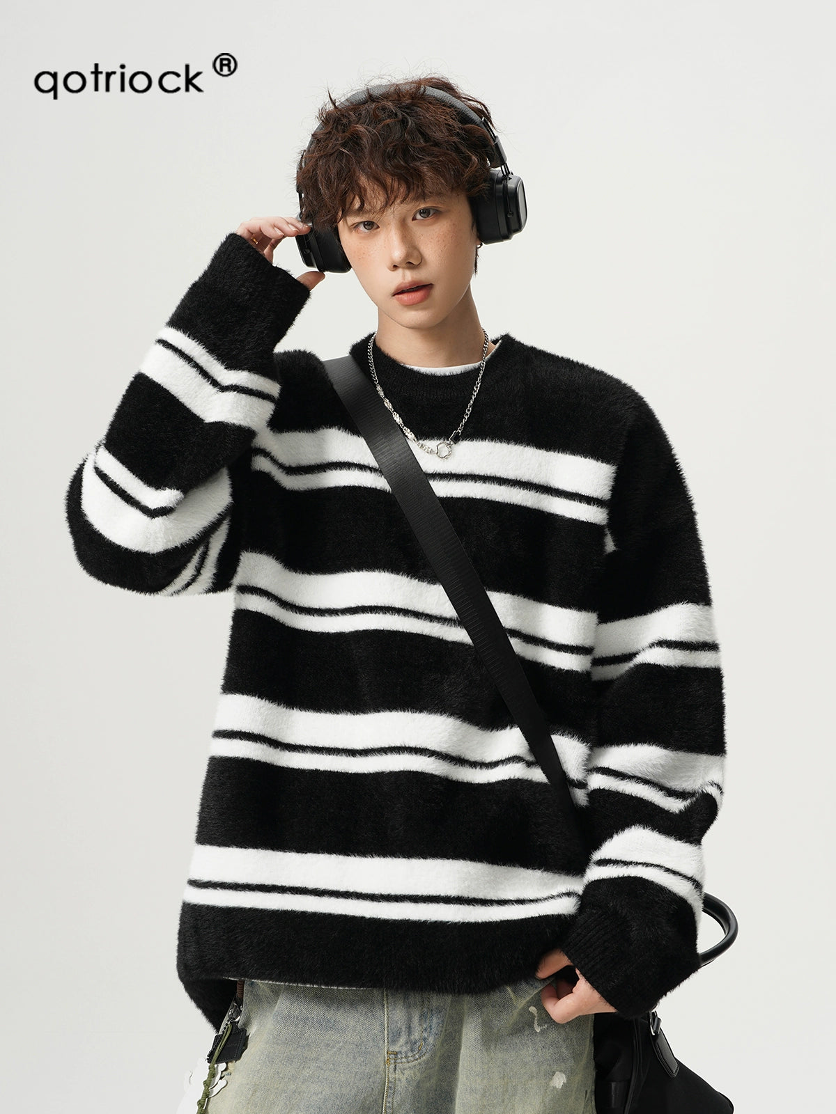 sd0061 和風カラーボーダーニット