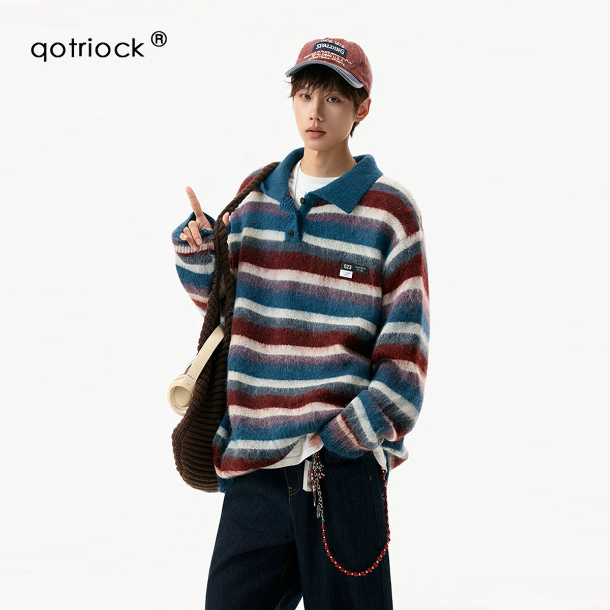 sd0059 カラフルボーダーポロニット