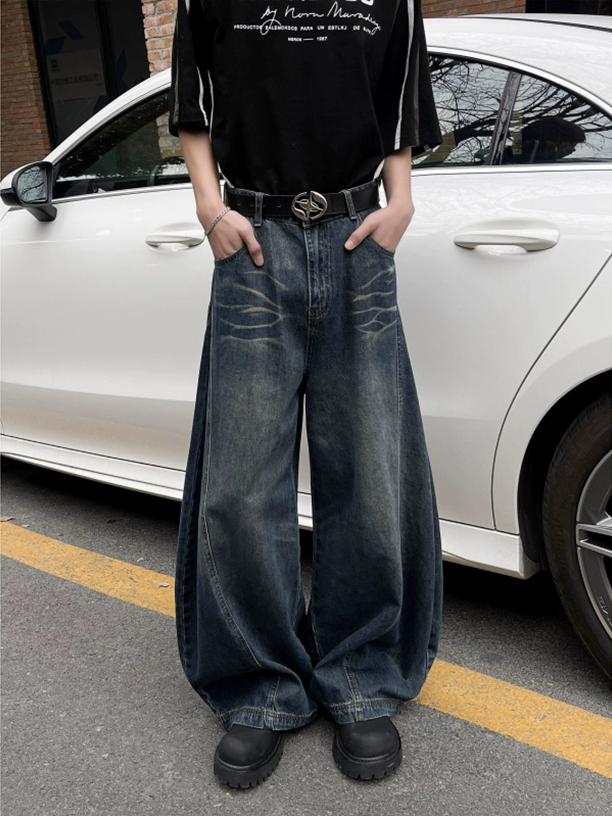 sd0019 ウォッシュワイドデニムパンツ