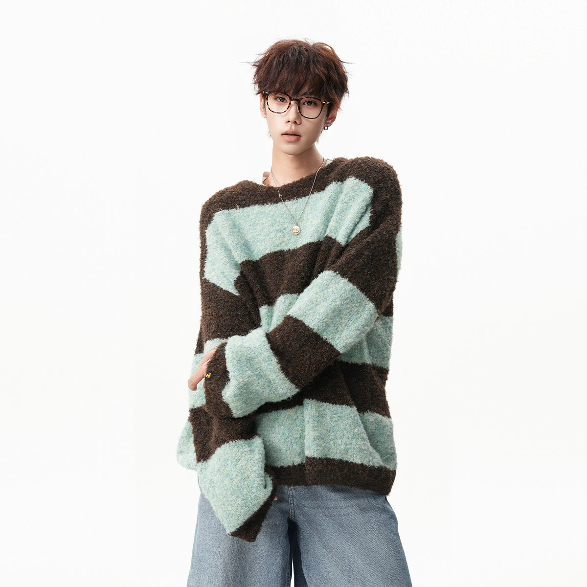 sd0058 ボーダーバイカラーニット