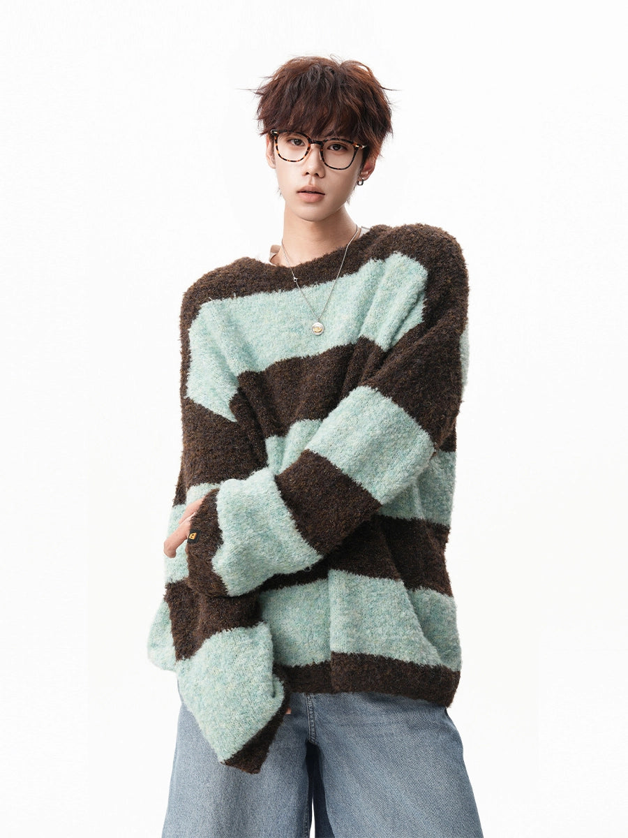 sd0058 ボーダーバイカラーニット