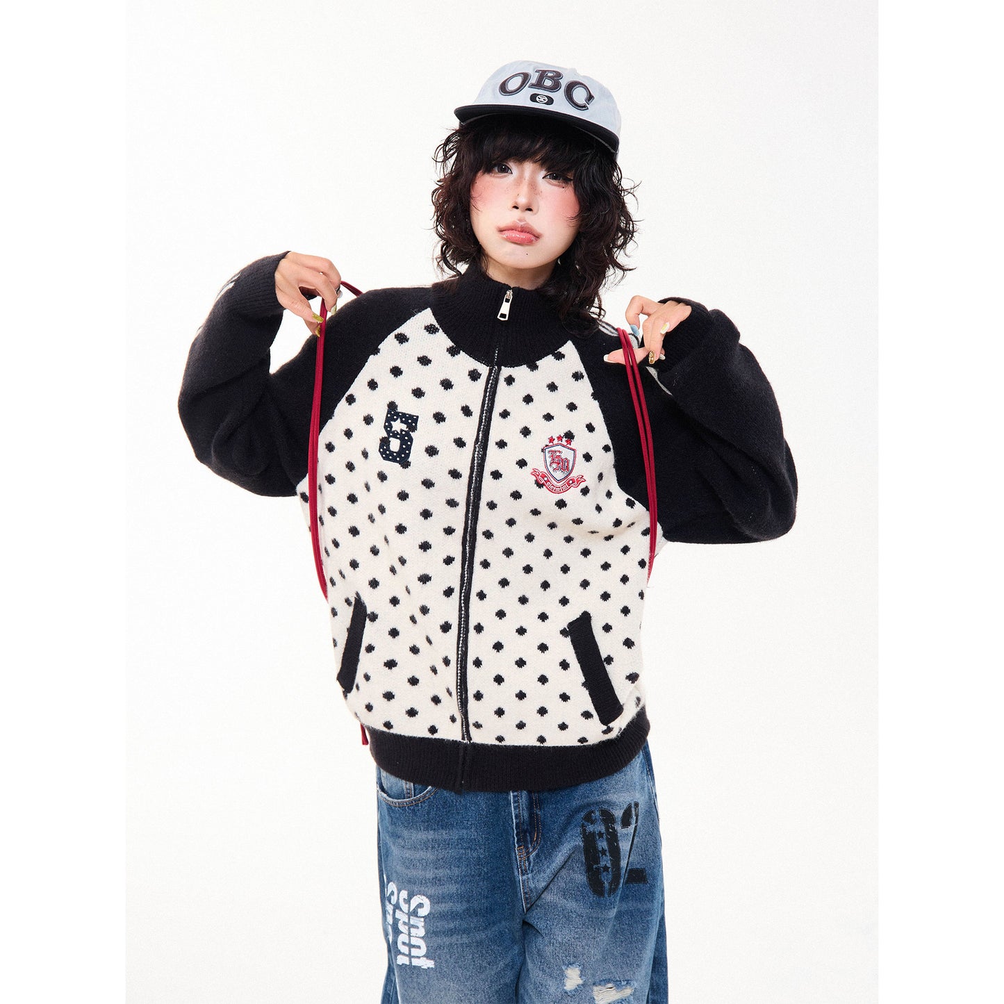 ドット刺繍ニットカーディガン sd20250086