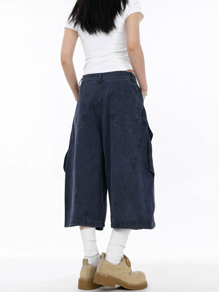 sd0007 ワイドレッグプリーツワークショーツ