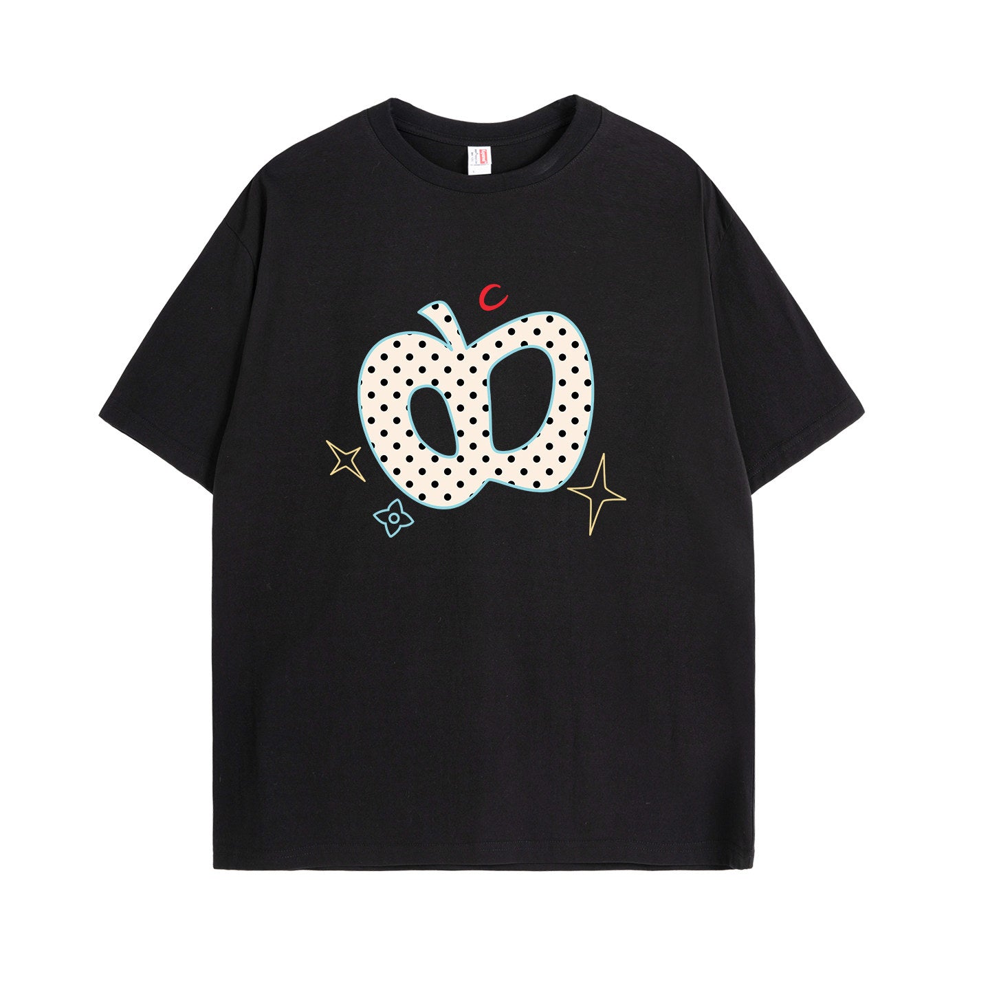 水玉リンゴ柄半袖T sd20260009