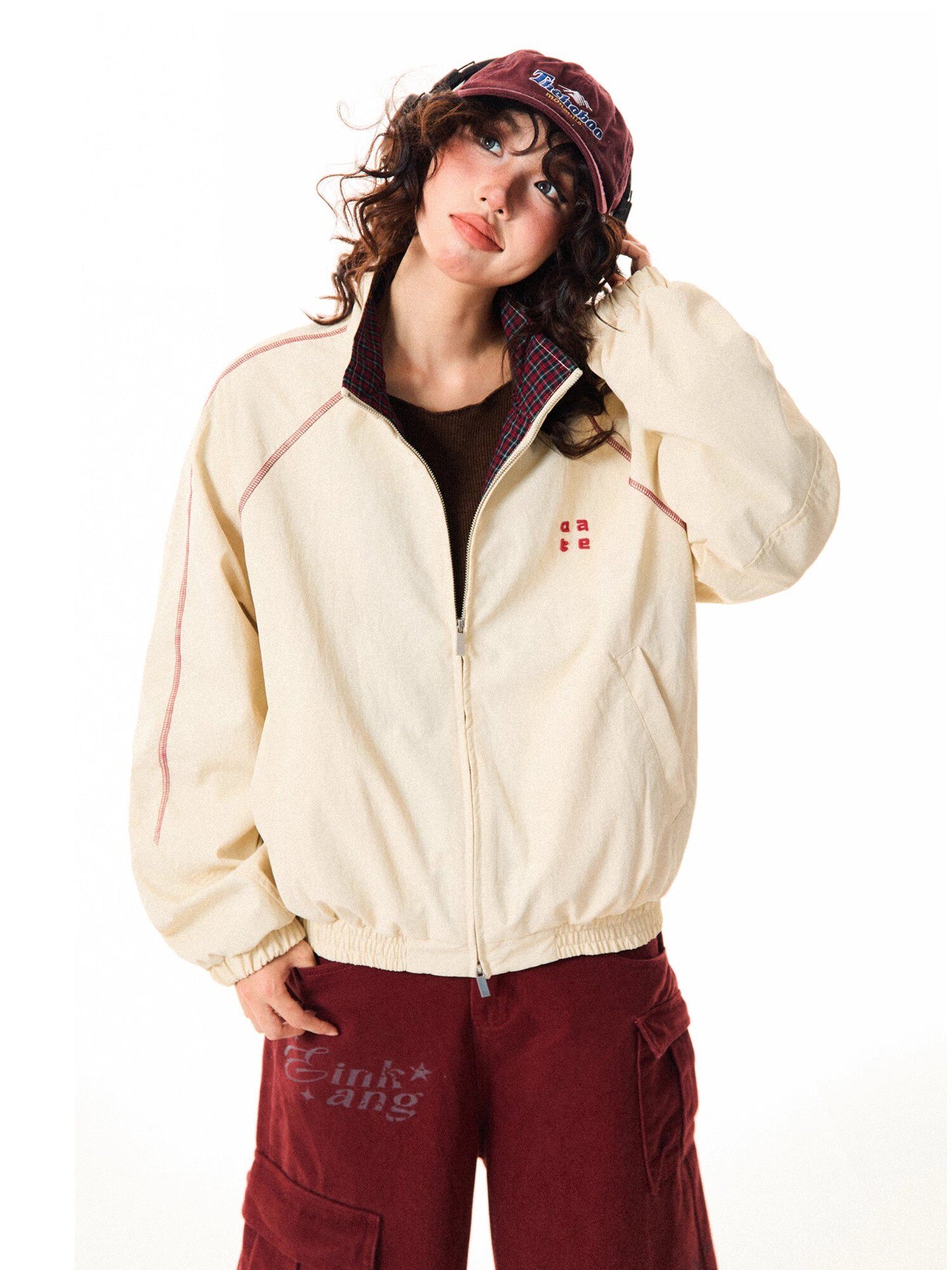 チェック柄ラベルジャケット sd20250073