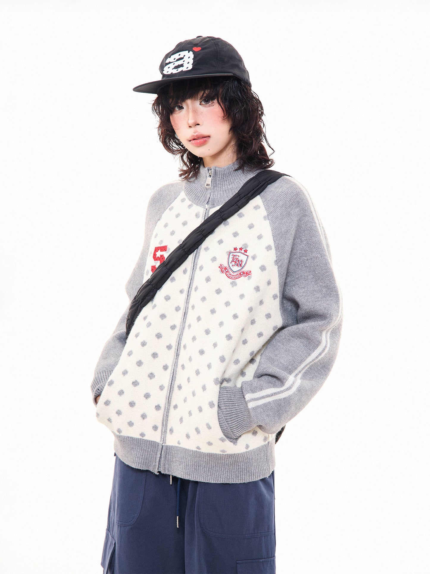 ドット刺繍ニットカーディガン sd20250086