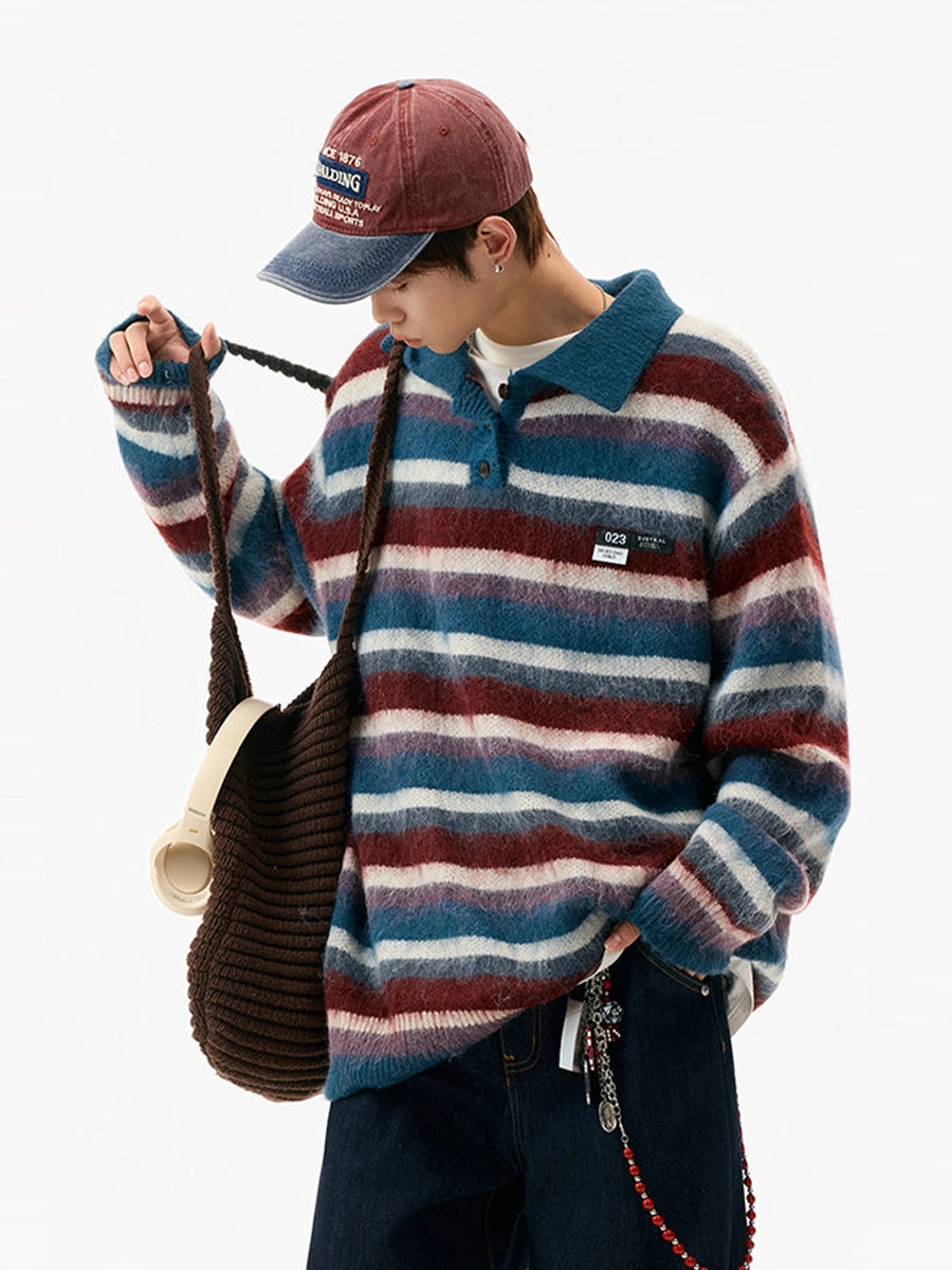 sd0059 カラフルボーダーポロニット