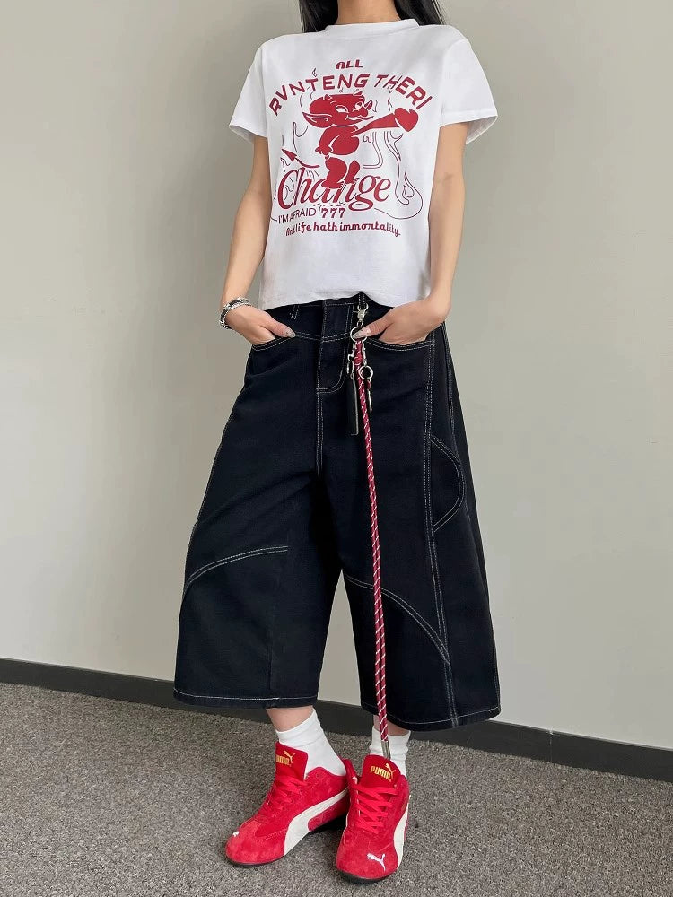 sd0004 ステッチデニムクロップドパンツ