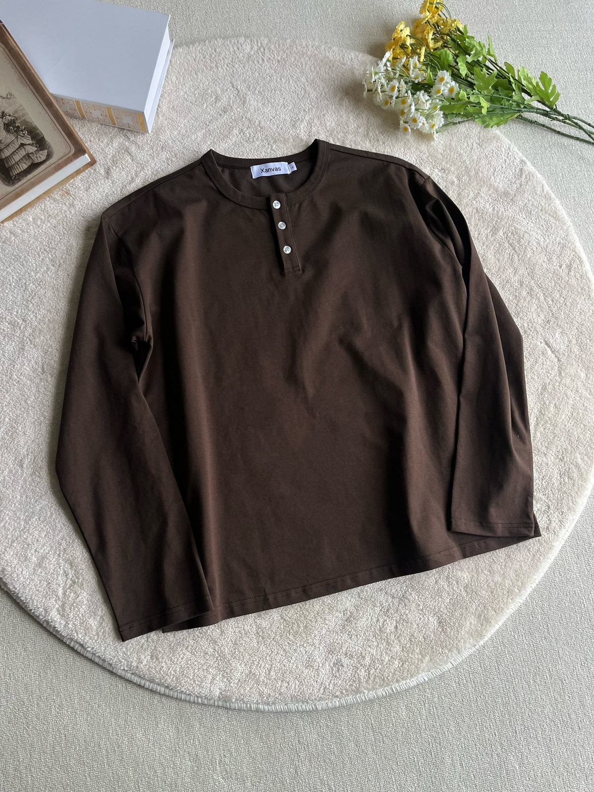 ヘンリーネックカラーロングTシャツ sd20260027