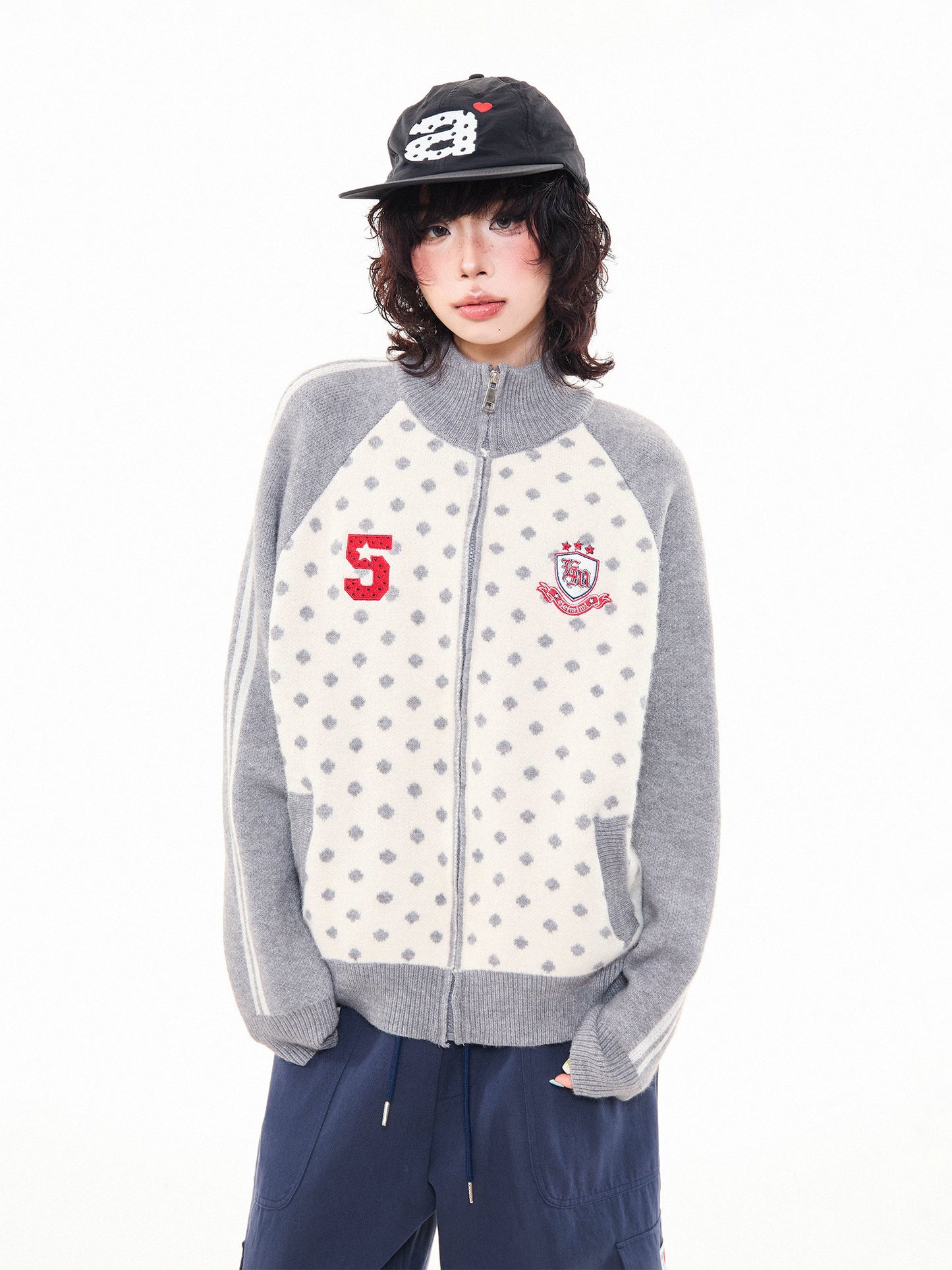 ドット刺繍ニットカーディガン sd20250086