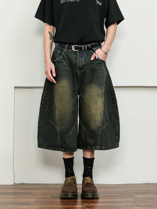 sd0002 レトロウォッシュドデニムクロップドパンツ