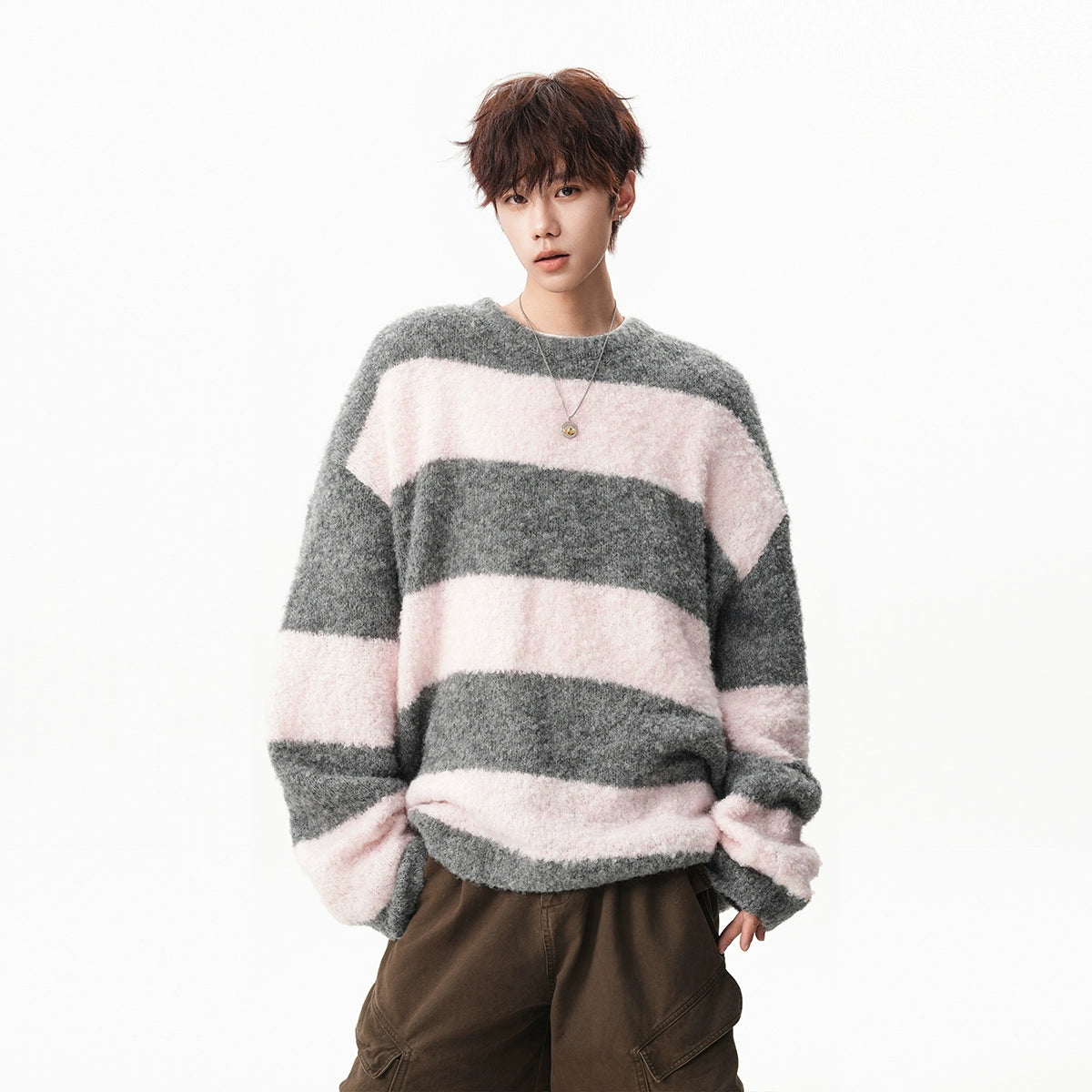 sd0058 ボーダーバイカラーニット