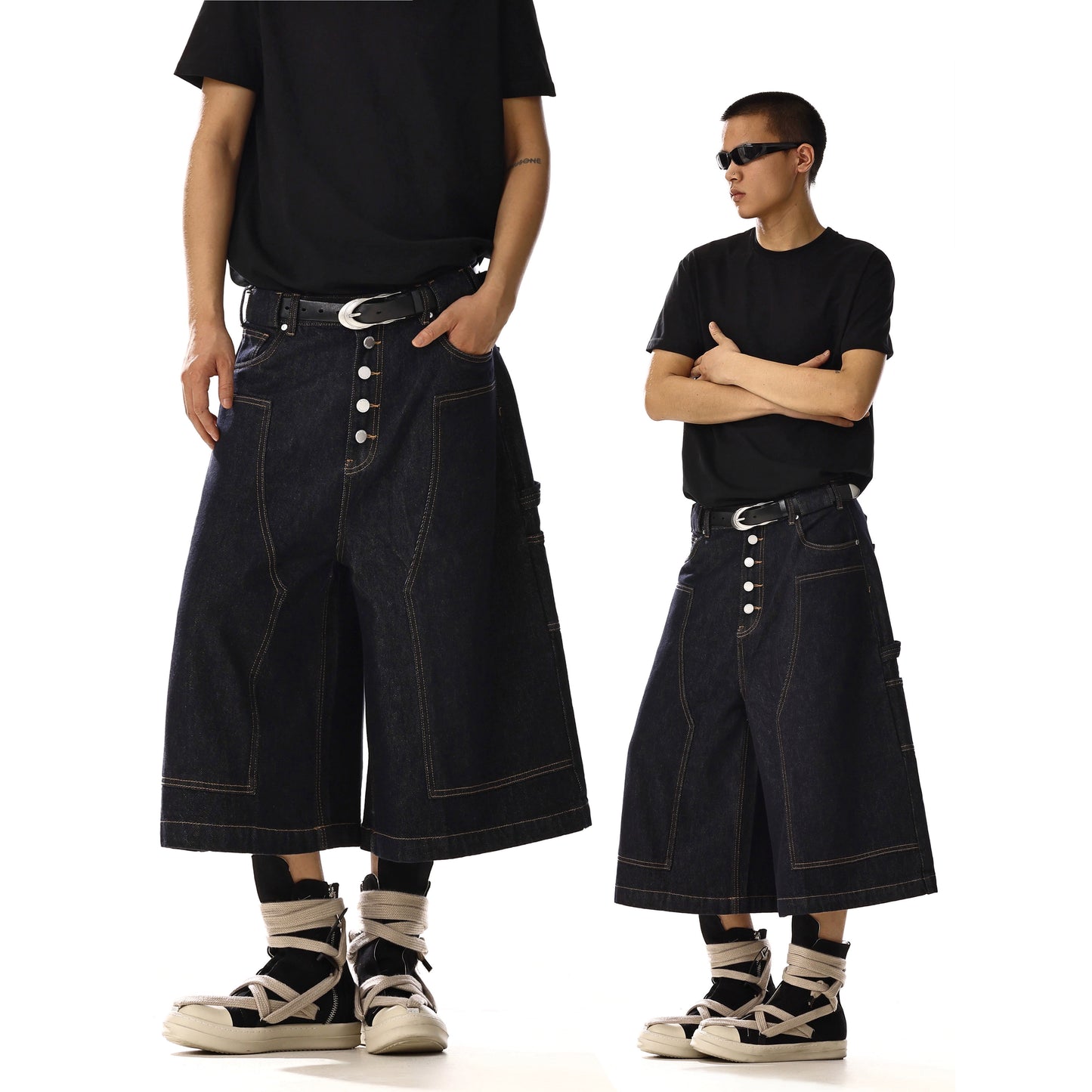 sd0006 パッチデニムウォッシュクロップドパンツ