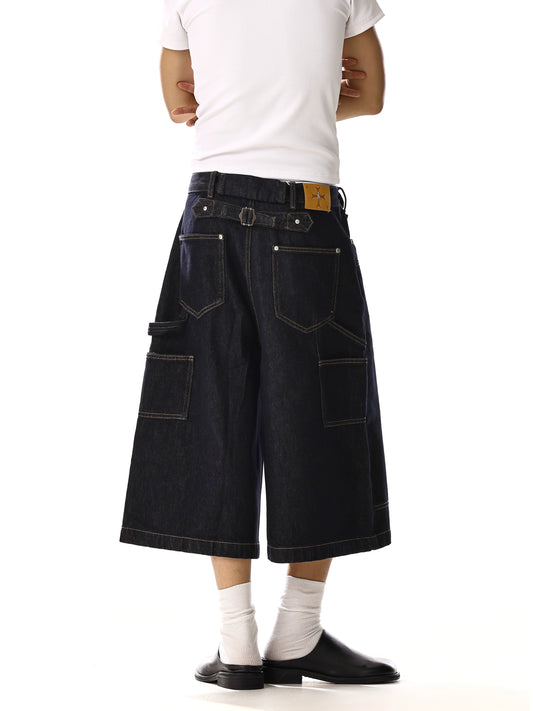 sd0006 パッチデニムウォッシュクロップドパンツ