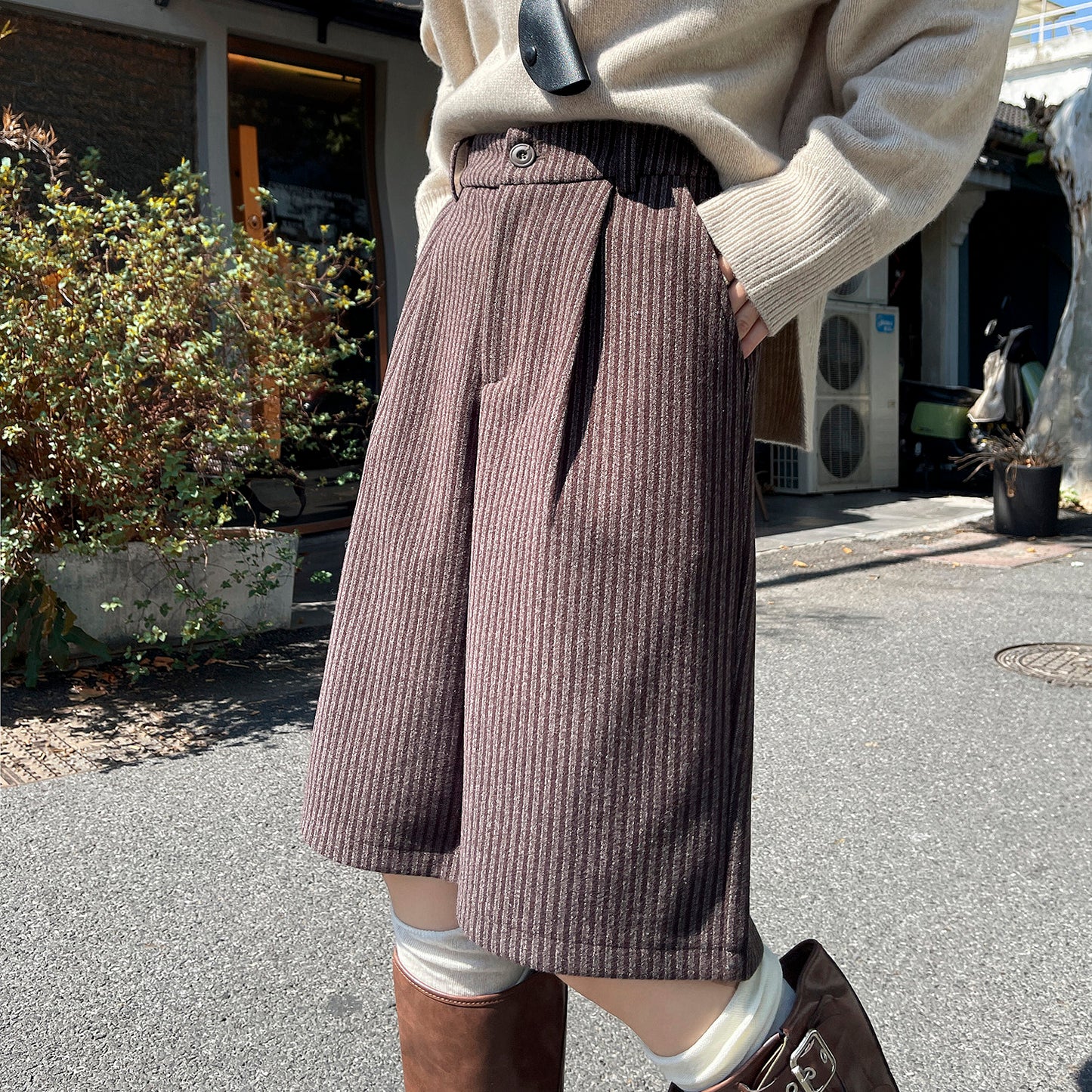 ストライプウールショーツ sd20250085