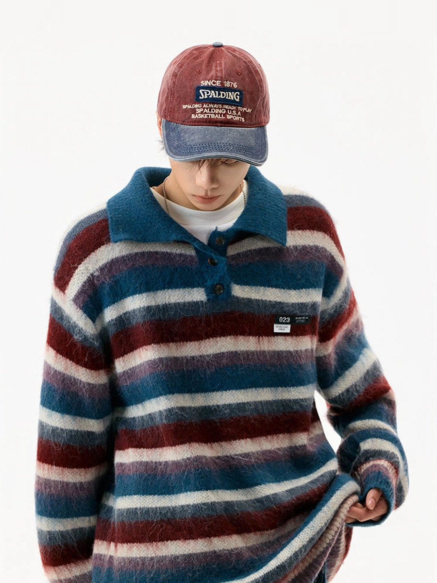 sd0059 カラフルボーダーポロニット