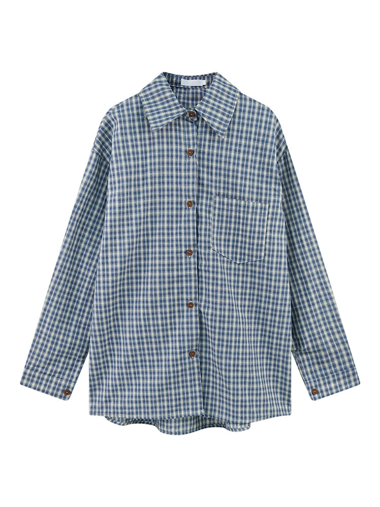 sd0031 ブルーチェック長袖シャツ