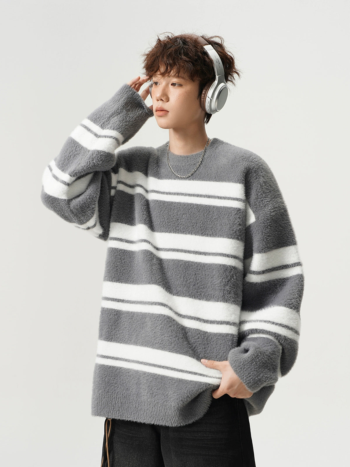 sd0061 和風カラーボーダーニット