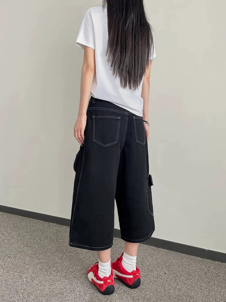 sd0004 ステッチデニムクロップドパンツ