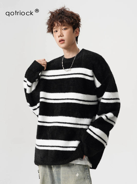 sd0061 和風カラーボーダーニット