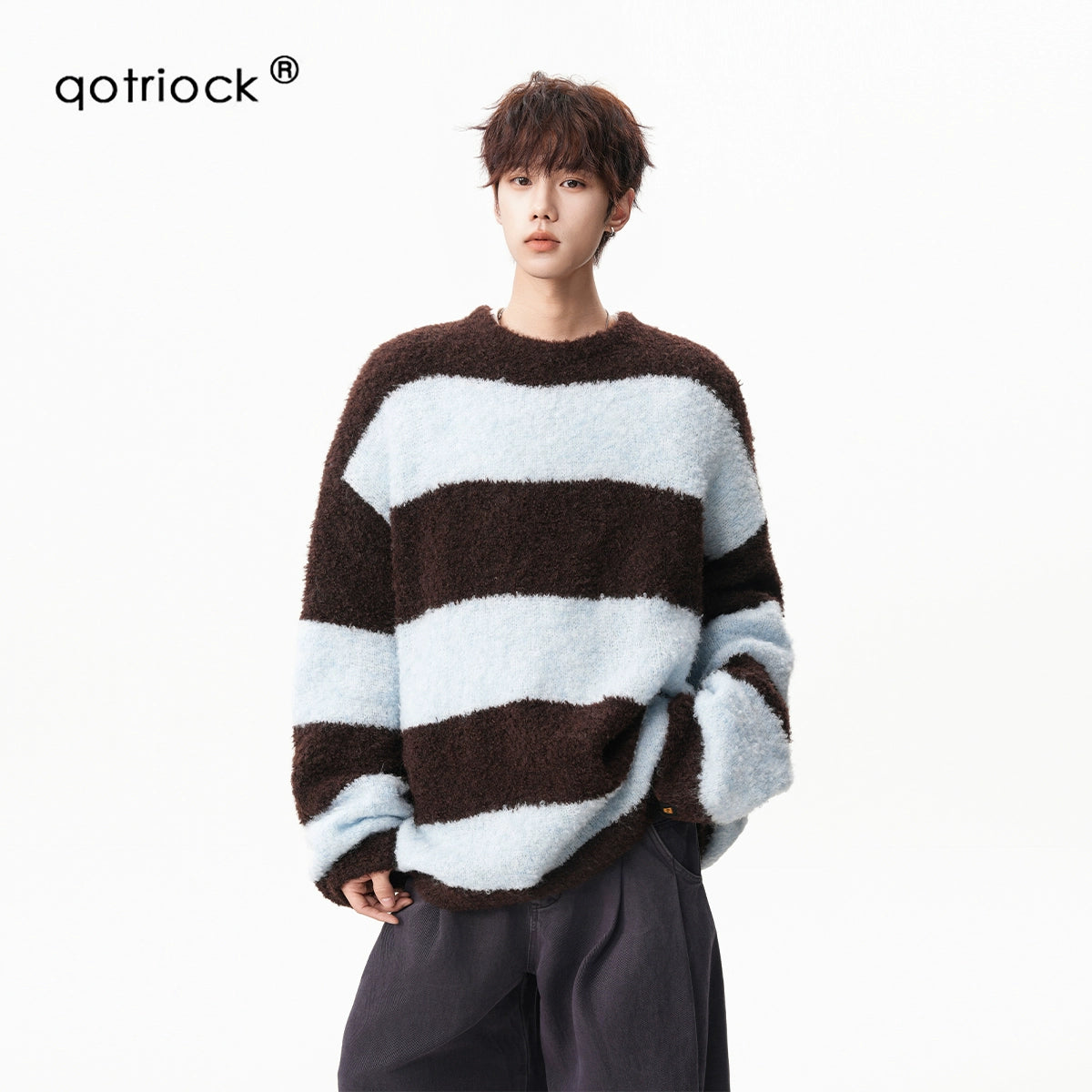 sd0058 ボーダーバイカラーニット